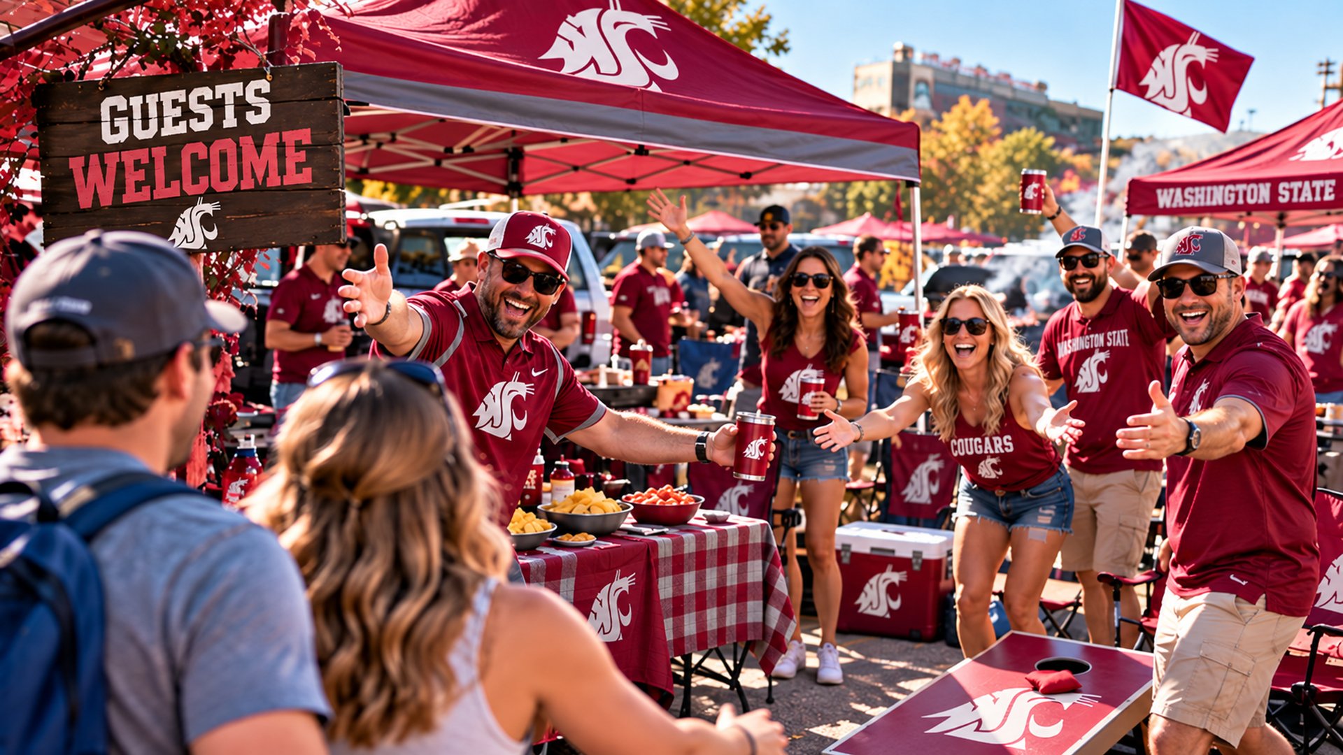 Guests welcome — arms out, table set, the kind of crew you want to get invited back to.